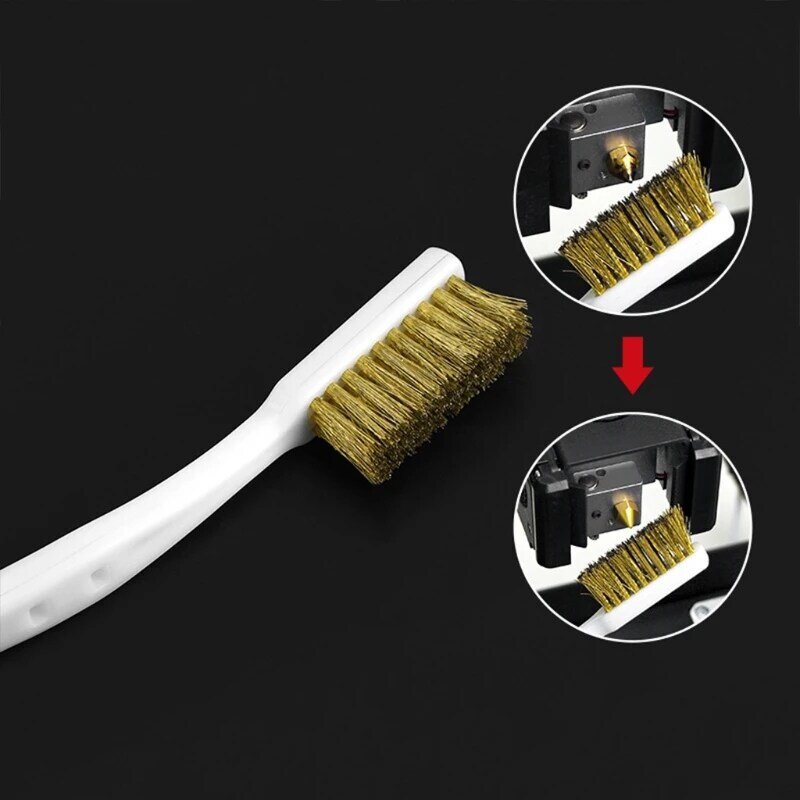 3D Printer Nozzle Cleaning Brush Dust Dirt Cleaner Anti Scratch Cleaning Tool for Cooper Wire Brush 6.9in D5QC