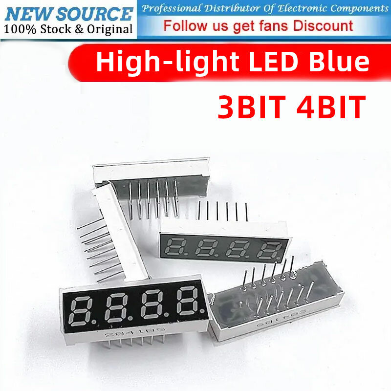 5 szt. Niebieska 7-segmentowa lampa z wyświetlaczem LED 0.28 cali 0.36 cali 0.56 cali 3-bitowa 4-bitowa anoda katodowa 8 cyfr świetlny wyświetlacz cyfrowa rurka LED
