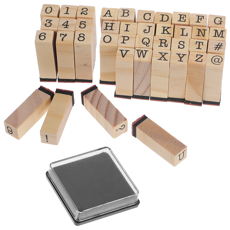 Sellos de letras para manualidades Vintage de arcilla, letras del alfabeto de madera