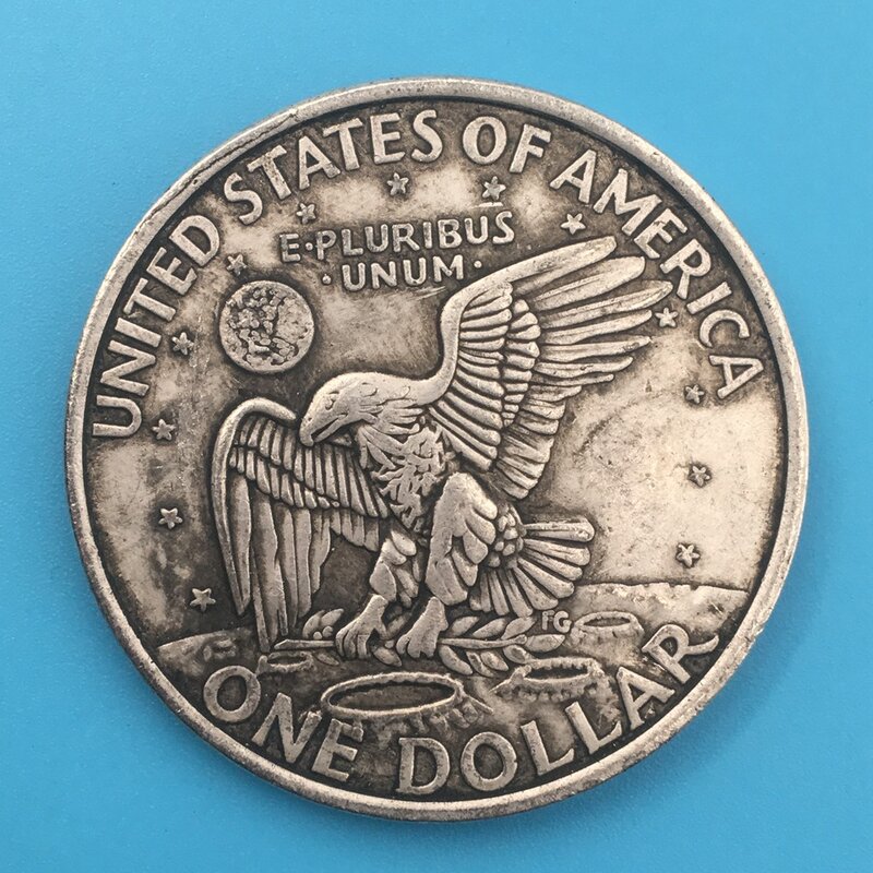 Luxury 1974 Liberty Eisenhower Half-Dollar Fun Couple Art Coin/Nightclub Decision Coin/Lucky Commemorative Pocket Coin+Gift Bag