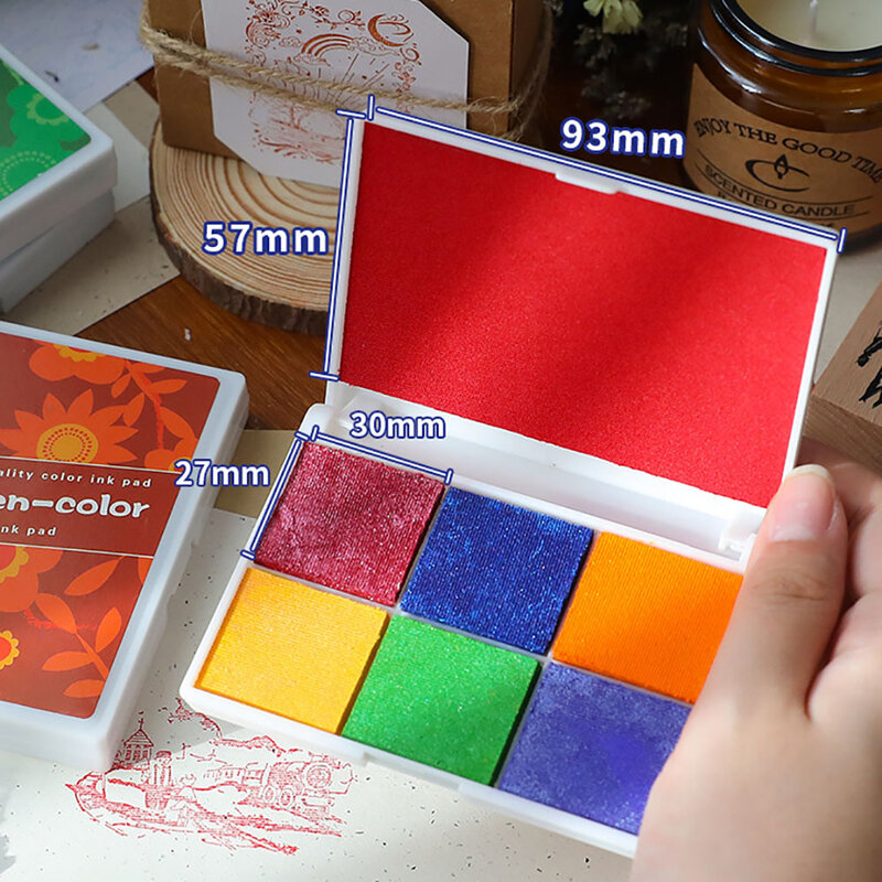 Colorido Inkpad Ink Stamp Pad Set, Cartoon Craft, impressão digital, Scrapbooking Acessórios, DIY, Trabalho Engraçado, 8 Estilos