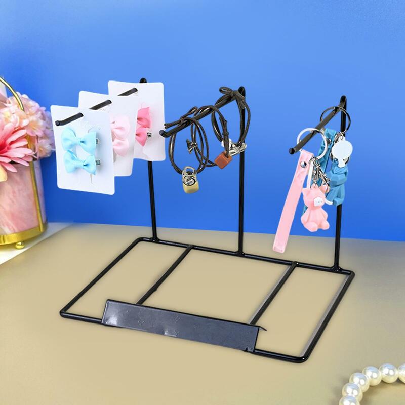 Jewelry Organizer Display Stand Multipurpose Dresser Metal Jewelry Storage Rack for Keychains Hair Rope Rings Earrings Necklaces