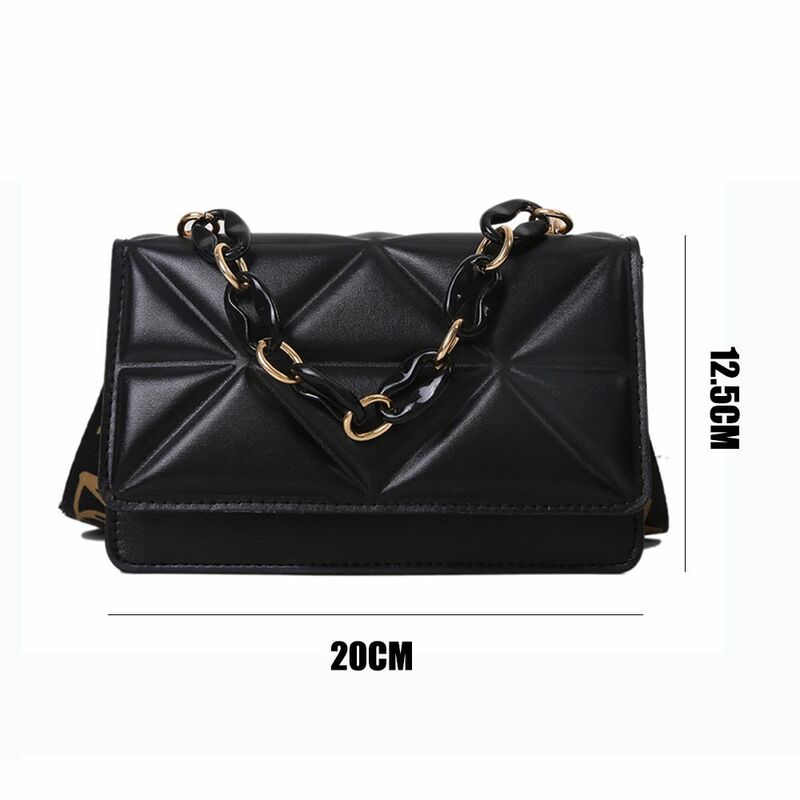 Fashion Women Shoulder Bag Handbags PU Leather Flap Bag Female Large Capacity Metal Chain Casual Crossobdy Clutch