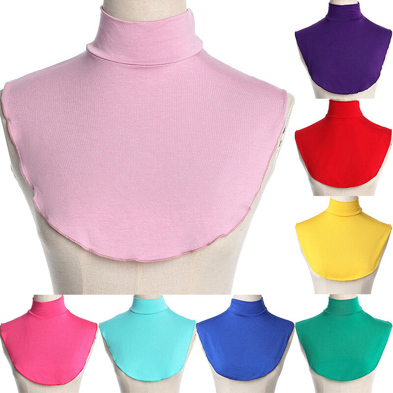 Fashion Solid Color Modal Turtleneck Autumn Winter Unisex Half Top Neck Cover Detachable Fake Collar Women Cloth Accessories