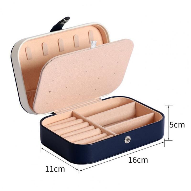 Great Jewelry Storage Case Portable Jewelry Box Double Layer Anti-oxidation Korean Girls Simple Earrings Ring Case