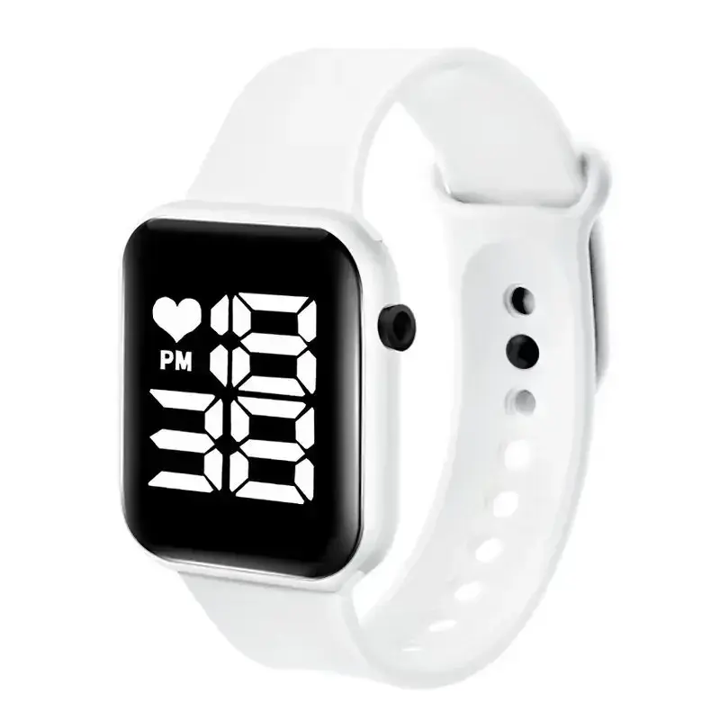 Relógio de pulso digital eletrônico para mulheres e homens, Relógio esportivo para crianças, tela grande, LED quadrado, estudante, marca