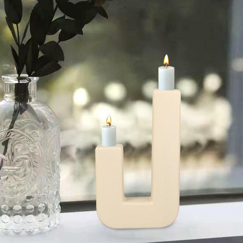 Castiçal de cerâmica Ornamentos de vela Suportes de vela Simples e elegante, Artesanato decorativo, Decoração do banquete
