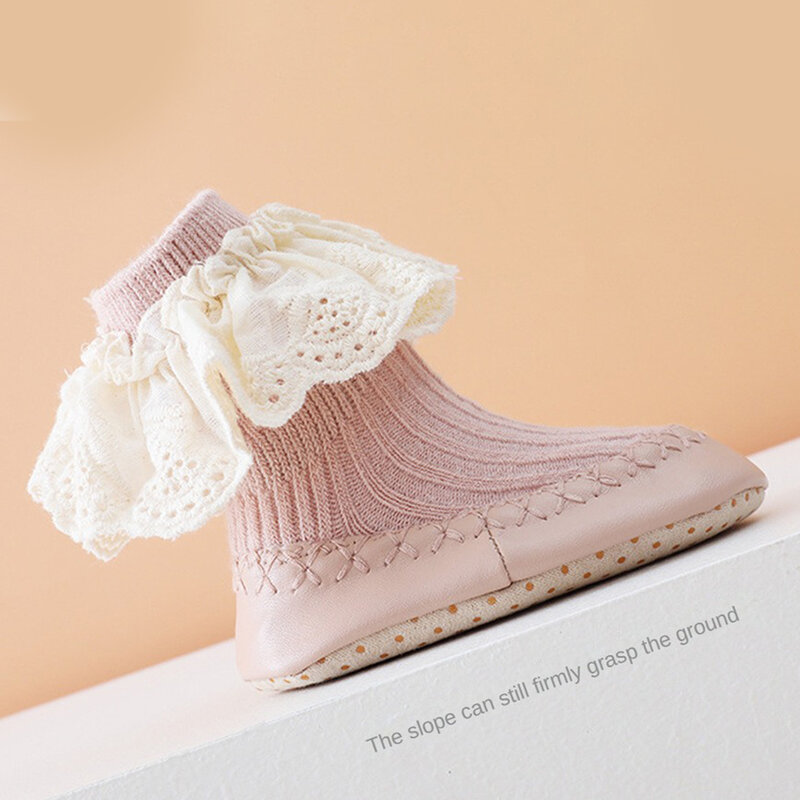 Prinzessin Socken Mädchen bequem zu tragen niedlichen Design Anti-Rutsch-haltbare Materialien Prinzessin Stil Wanders ocken Kleinkind Socken weich