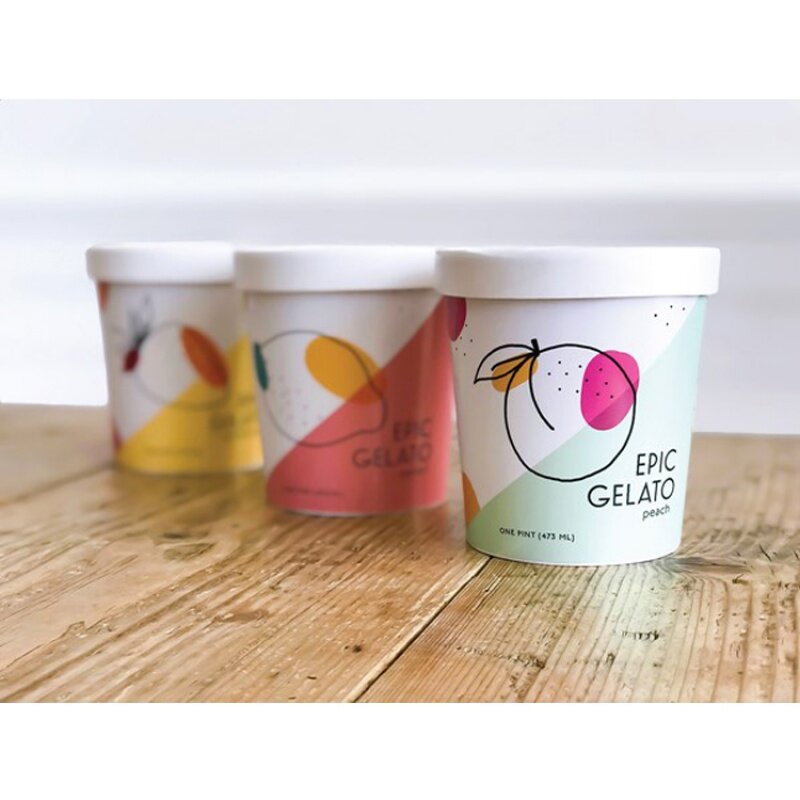 Customized productCustom printed eco friendly biodegradable disposable food yogurt paper container 4oz 8oz 12oz double wa
