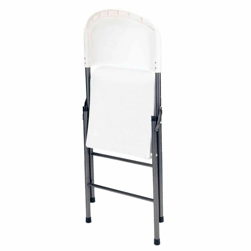 Mainstays-silla plegable de resina Premium, paquete de 4, muebles de oficina blancos, silla para juegos