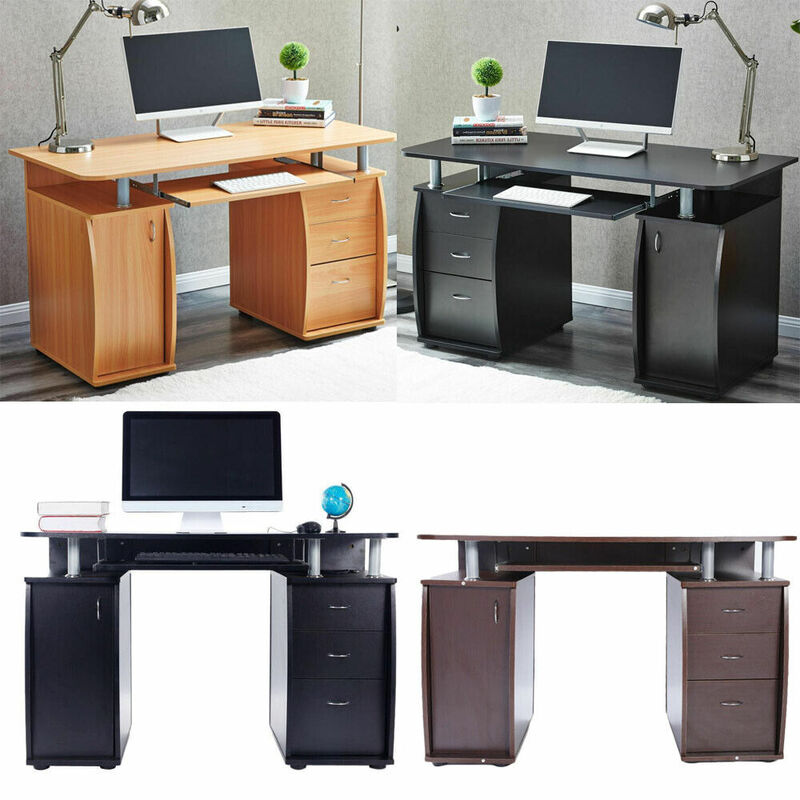 Bureau d'ordinateur avec poste de travail d'étude pour la maison et le bureau, table pour ordinateur portable, PC, 3 couleurs