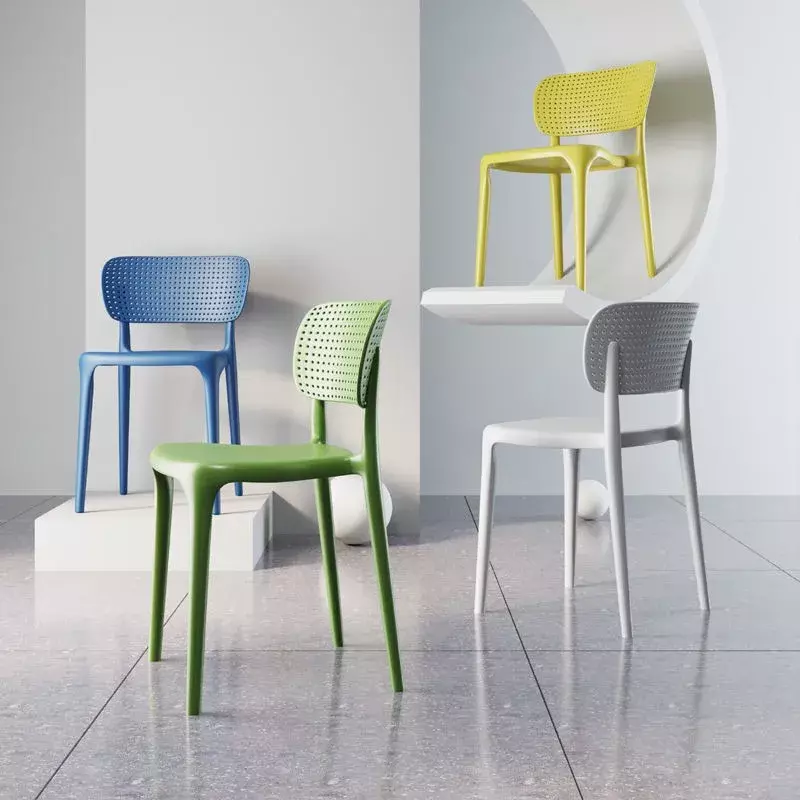 Cadeira de jantar de plástico oco, espessamento Home Economic Makeup Stool, cadeira de escritório moderno minimalista, venda quente