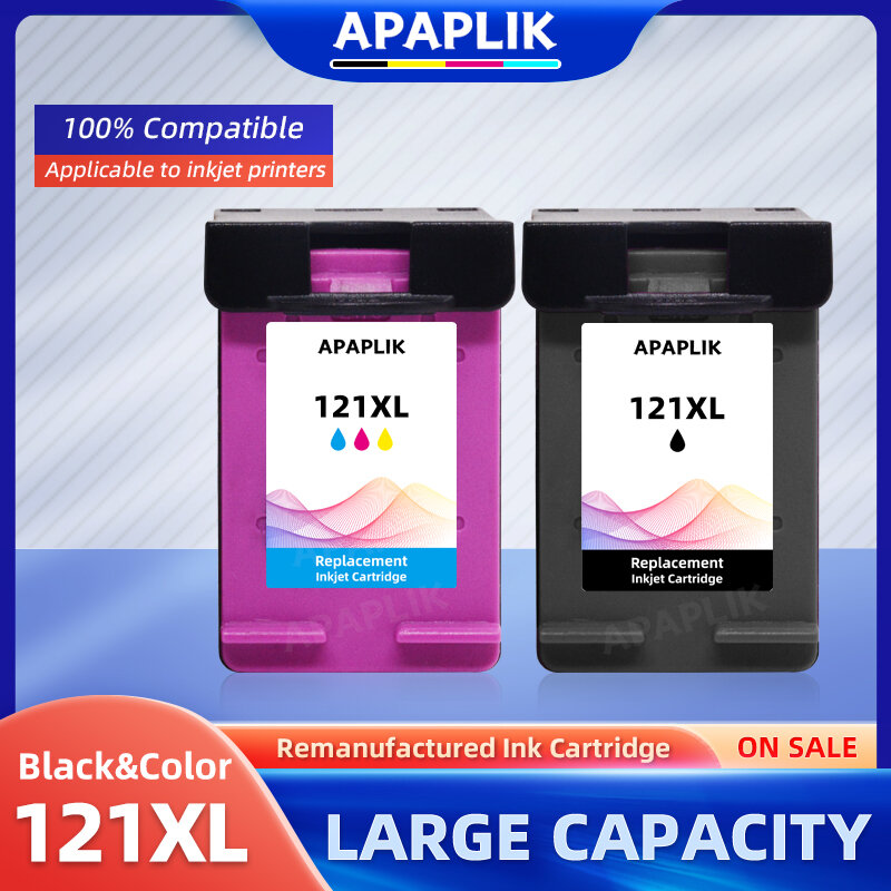 APAPAPLIK-Substituição do cartucho de tinta preta, HP 121 XL, Deskjet D2563, F4283, F2423, F2483, F2493, F4213, F4275