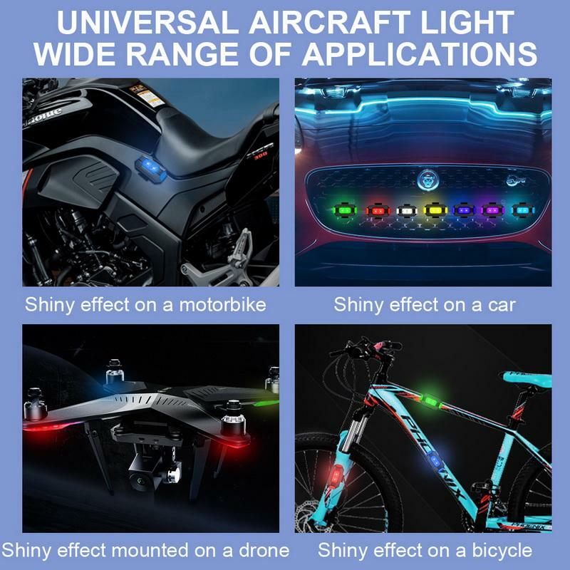 Fanali posteriori lampeggianti per bicicletta 7 colori droni per bici modello di luce per aerei telecomando lampada di avvertimento per auto luce posteriore ricarica Usb