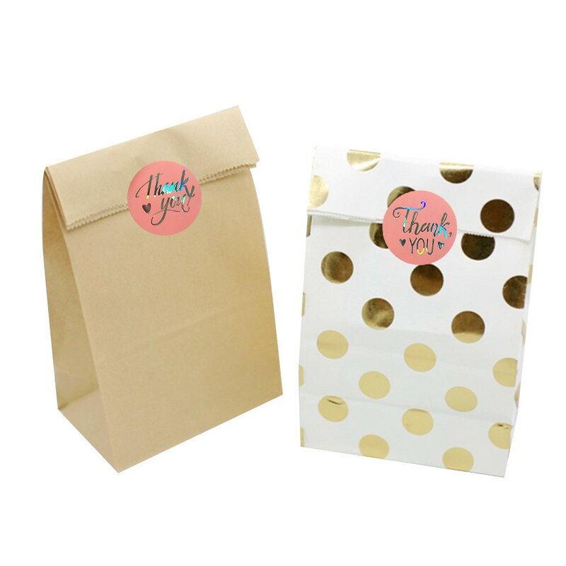 50-500 Buah Label Bronzing Mewah Terima Kasih untuk Stiker Pesanan Anda Label Segel Kue untuk Stiker Hadiah Paket Bisnis Toko
