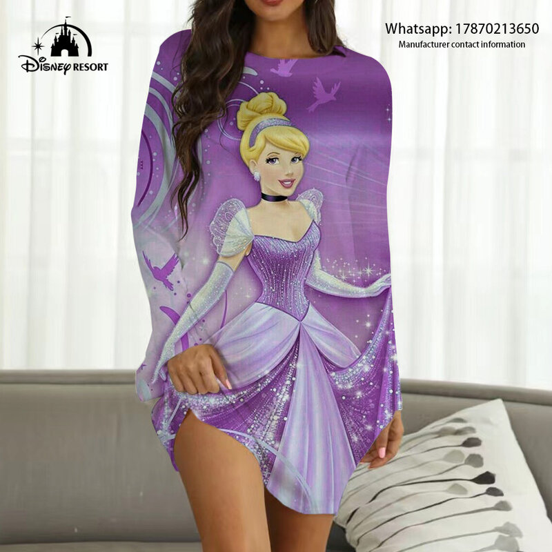 2022 New Disney Brand Frozen Cartoon Print Hot Sale Sweetheart Women's Fall Fashion Casual Boho Loungewear Y2K