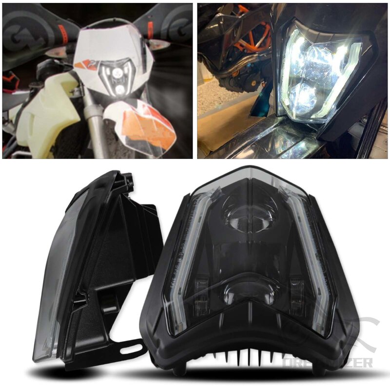 LED Motorcycle Headlight Plate Front Headlamp for KTM EXC 300 XC XCF XCW XCFW SX SXF SXS 125 to 690 2012-2022 Ktm Headlight
