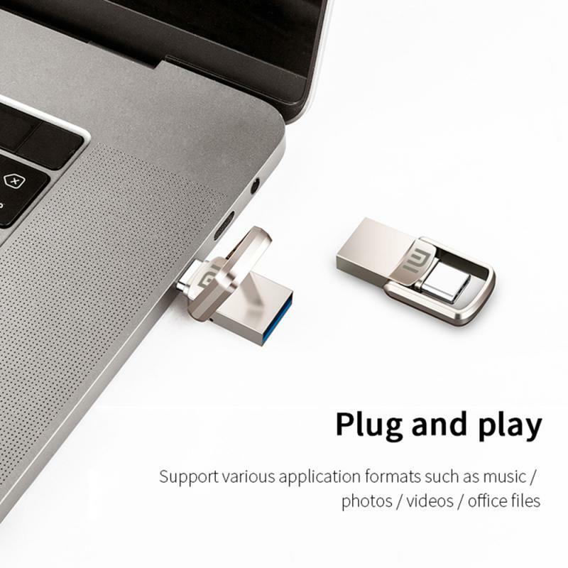 เสี่ยวหมี่ยูเอสบีแฟลชไดร์ฟ2TB OTG แฟลชไดรฟ์ปากกาโลหะ USB 3.1ไดรฟ์กุญแจ1TB 512GB Type C ความเร็วสูง pendrive MINI Flash Drive USB memoria