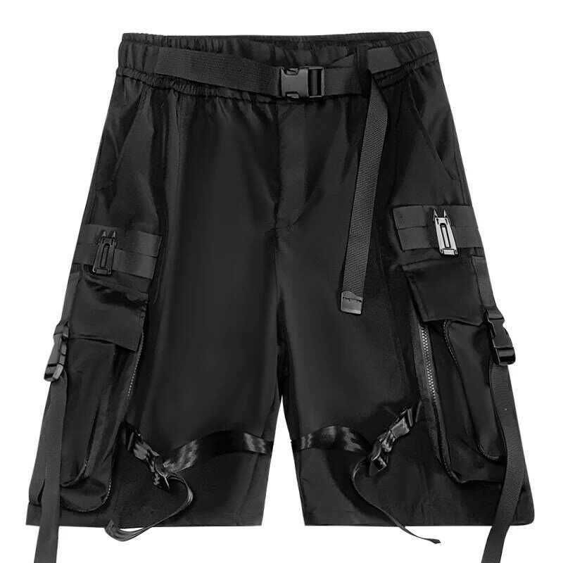 Bolso lateral masculino Calções de carga, até o joelho, calças curtas, ao ar livre High Street Jogger, nova moda streetwear