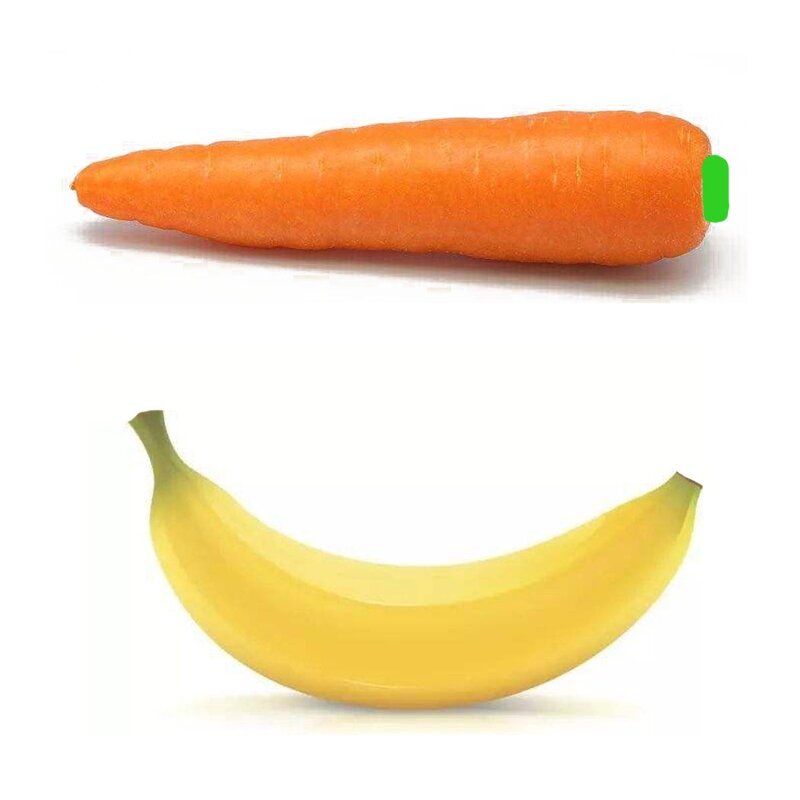Giocattoli realistici carota banana per bambini con giocattoli morbidi portatili scanalati