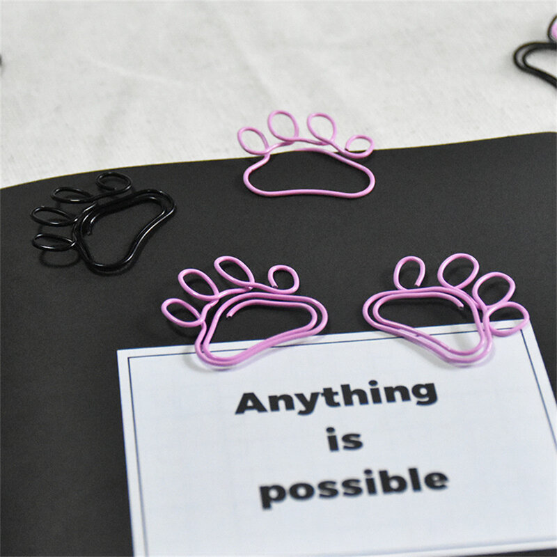 1pcs/lot Cute Cat Paw Paper Clip Pink Metal Bookmark Note Clip Page Marker for Office School Wedding Party Valentine Decoration
