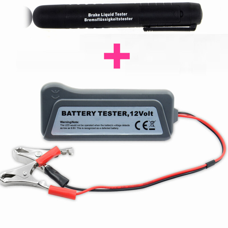 Hot Selling 12V Digital Battery Alternator Tester with 6 LED Lights Display Battery Testers with Brake Fluid Tester
