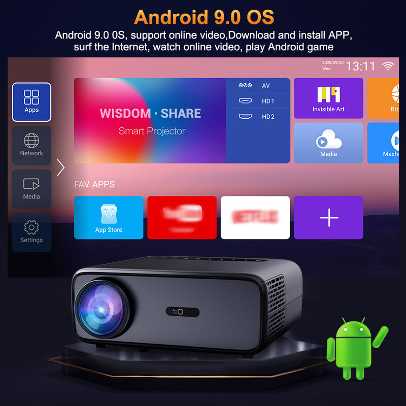 ThundeaL-Proyector de vídeo portátil TD97 Pro, dispositivo de cine en casa, Full HD, 1080P, 2K, 4K, WiFi 6, Android, TD97Pro