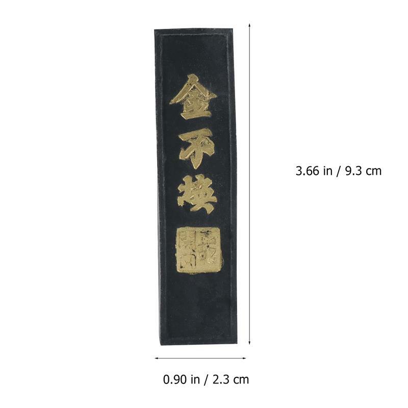 Bloco de tinta artesanal para caligrafia chinesa, tinta pedra, vara de caligrafia e pintura japonesa, preto