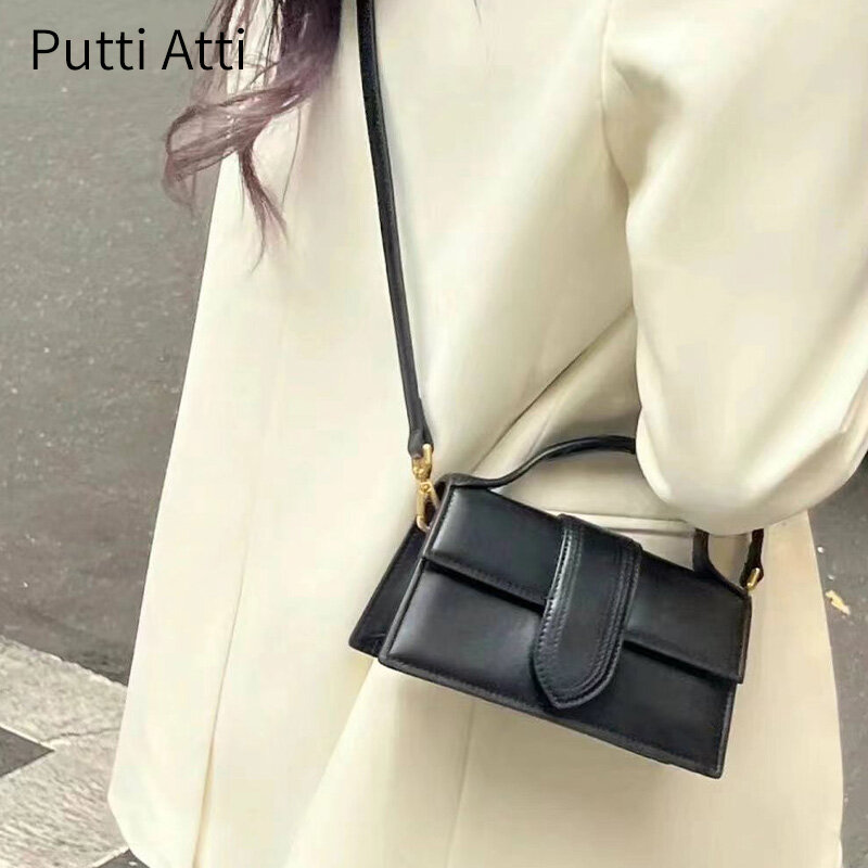 Luxury goods [A-A] counter genuine leather shoulder bag women 2024 solid color fashion handbag simple versatile messenger bag