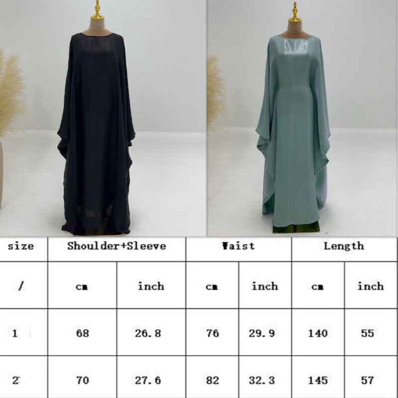 Vestido de kaftan muçulmano batwing para mulheres, maxi, brilhante, luxo, abaya, dubai, eid, marocain, ramadan, novo