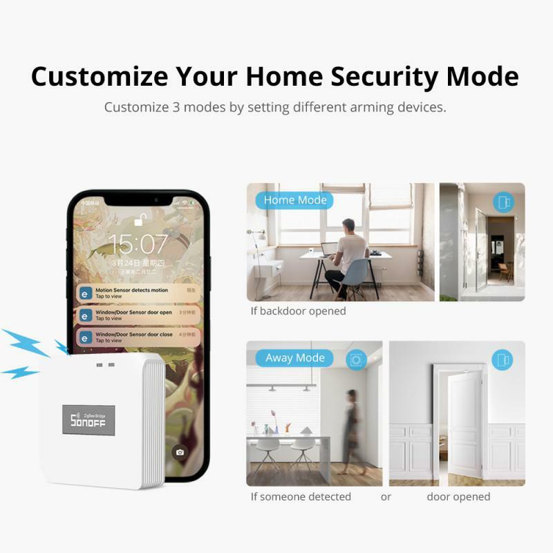 SONOFF Zigbee sensore di temperatura/interruttore Wireless/rilevatore di movimento Smart Home eWelink telecomando Vias Alexa Google Home
