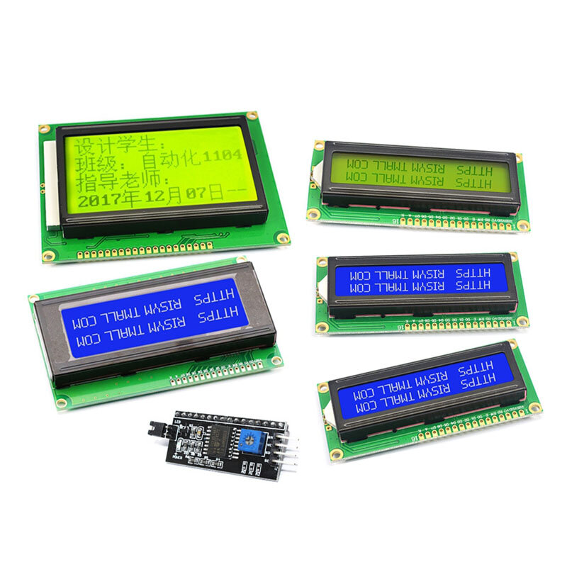 Módulo de Tela LCD para Arduino MAEG2560, Azul e Verde Blacklight, Personagem, 16x2, IIC, I2C, PCF8574, LCD1602, 5V