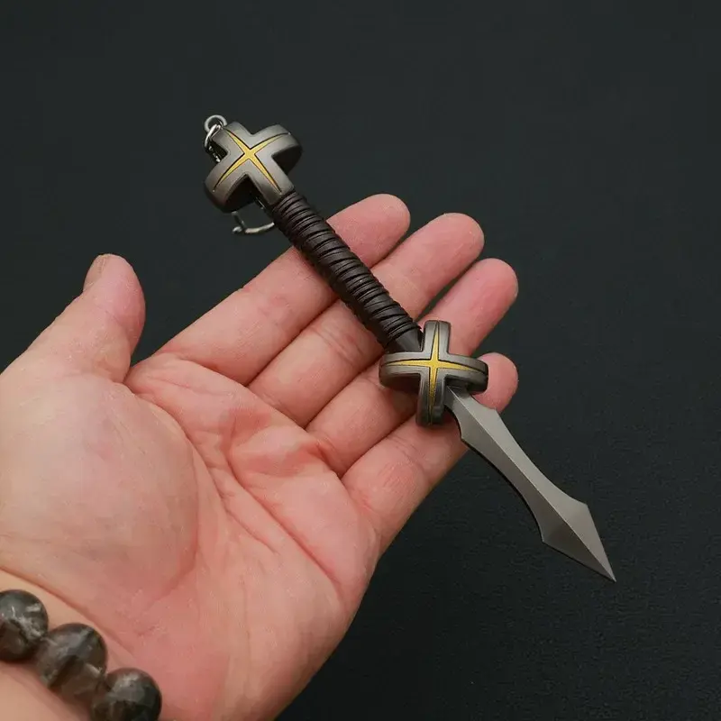 Espada Samurai de Metal para Meninos, Estátua Periférica de Arma Amaldiçoada, Ryomen Sukuna Kamutoke, Jujutsu Kaisen, Presentes de Brinquedo 16cm