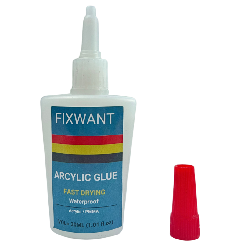 FIXWANT-pegamento acrílico instantáneo resistente al agua, adhesivo PMMA, ABS, plexiglás, PVC, plástico, PP, PC, 30ML