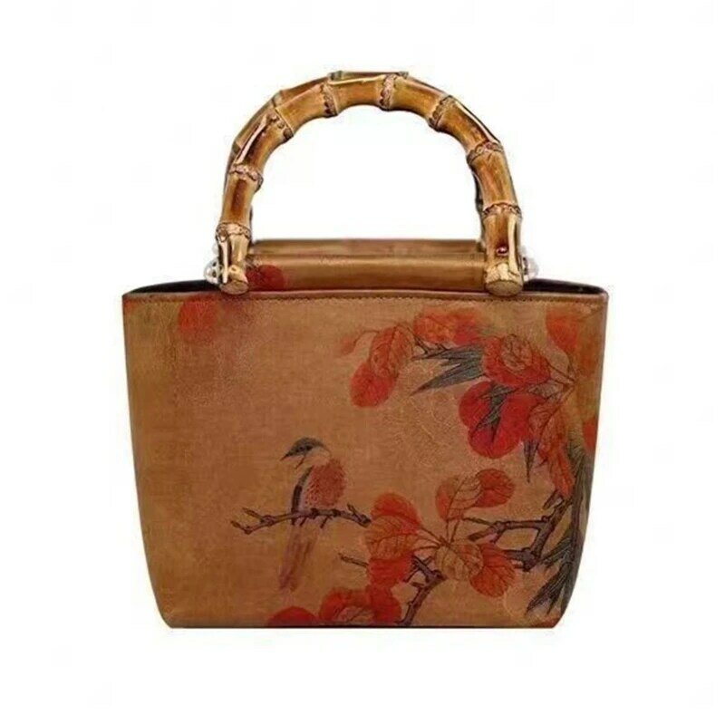 Fashionable Qipao Handbag Chinese Bamboo Top Handle Cheongsam Handbag Small Evening Bag Purse for Women