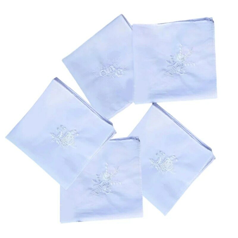 Absorbent Handkerchief Soft Square Towel Kerchief Embroidery Plain Towel Hankies DXAA