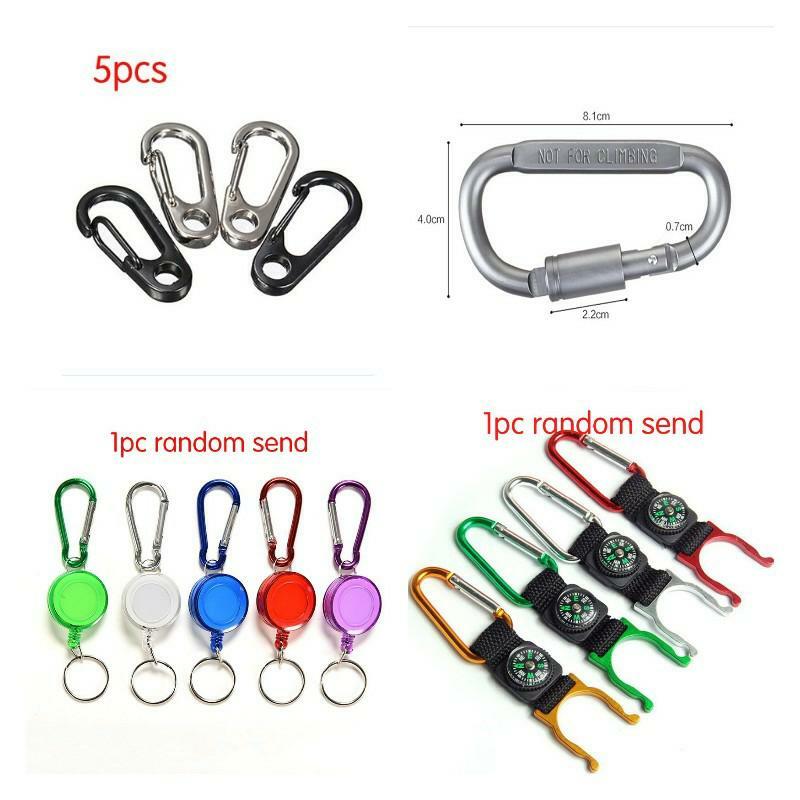 Multi-color Aluminum Alloy Carabiner D-Ring Key Chain Clip Camping Keyring Snap Hook Outdoor Travel Kit