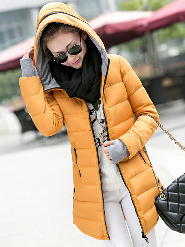 Осенне-зимняя одежда, женское пуховое хлопковое модное дамское пальто с капюшоном, женская утепленная Водонепроницаемая Повседневная куртка средней длины
