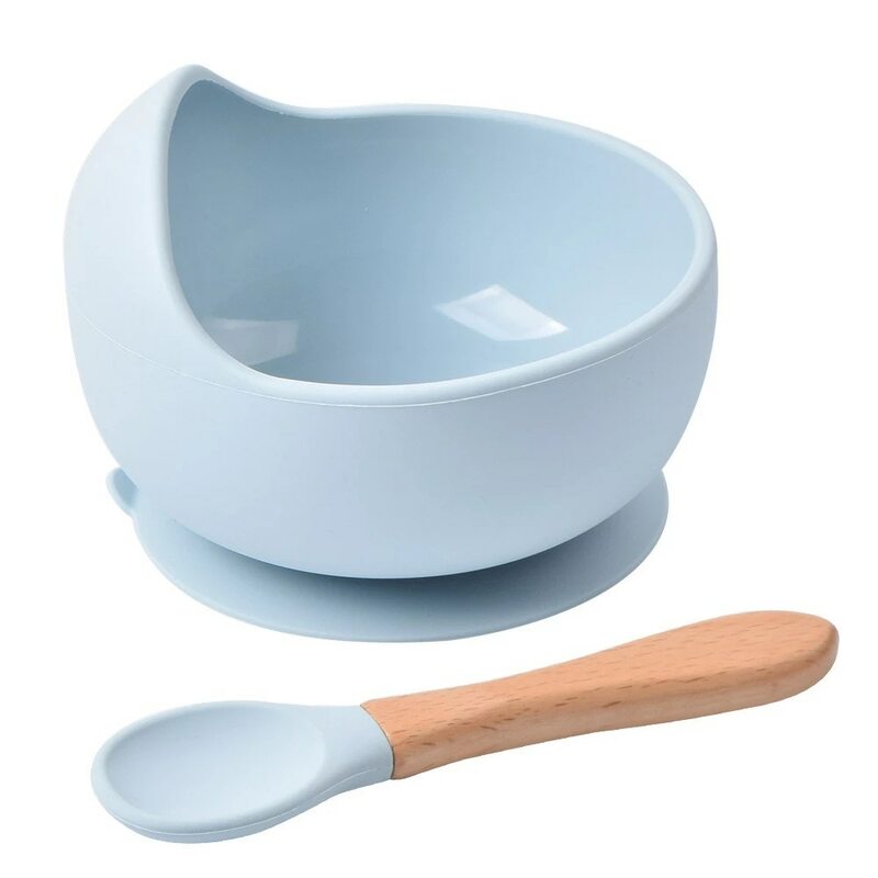 2 sztuk/zestaw silikonowe miska do karmienia niemowląt stołowe dla dzieci wodoodporne miska z łyżką ssące dla dzieci naczynia kuchenne artykuły dziecięce