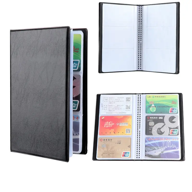 New 40/120/180/240/300 Card Holder Books Artificial Leather Cards Album Book Case Credit Card Collection Container Paper Crafts