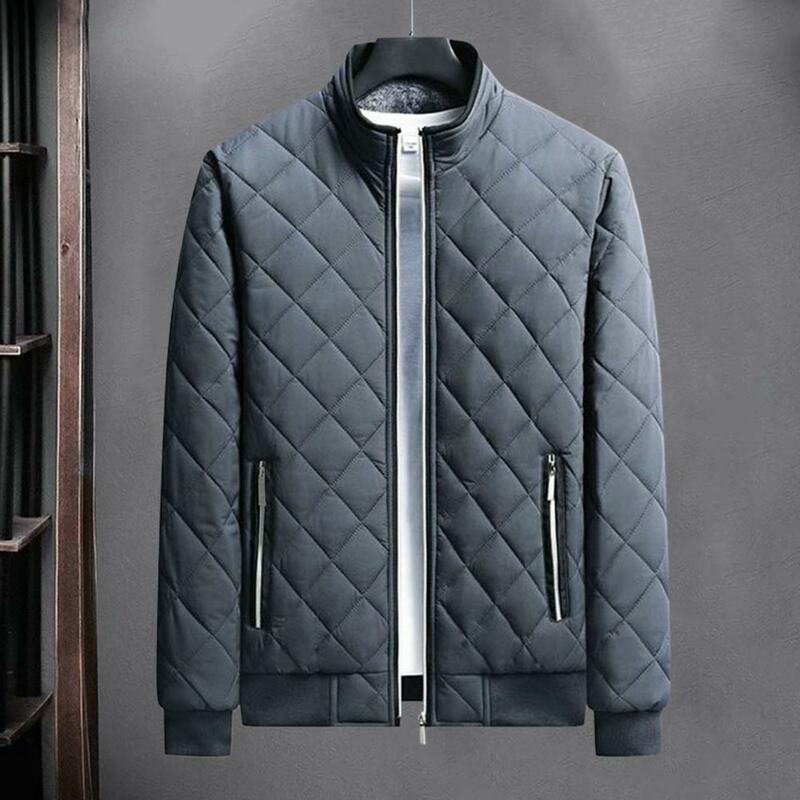 Veste d'Hiver Confortable pour Homme, Manteau à Carreaux Chaud avec Doublure et Poches, Vêtement d'Extérieur Idéal