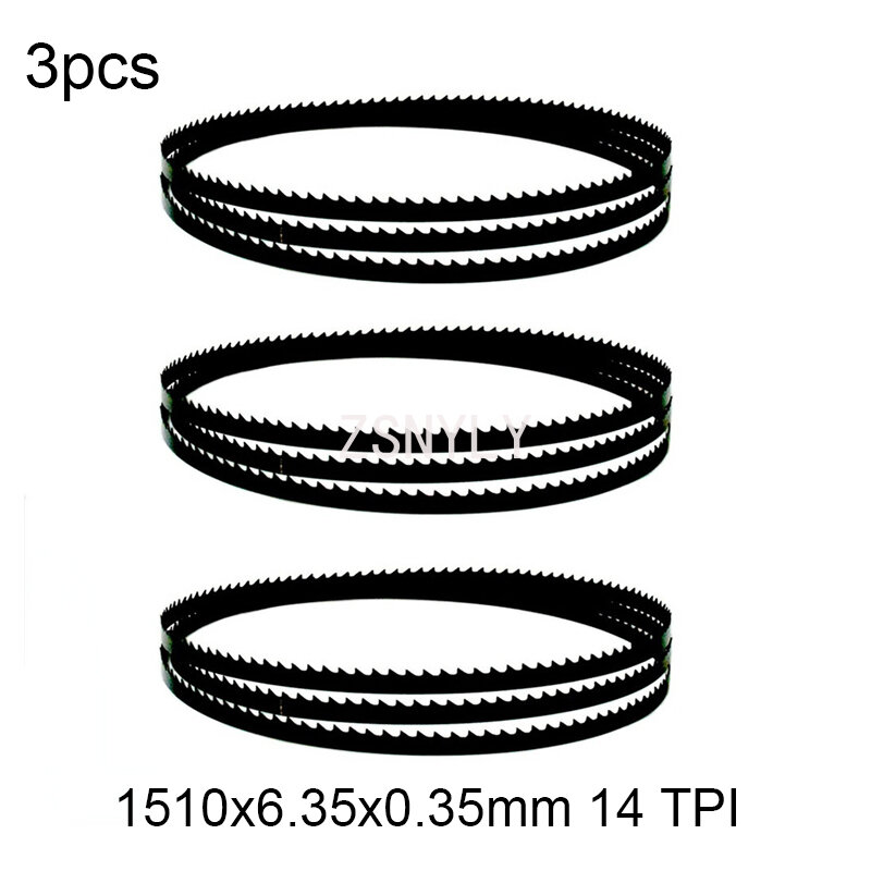 3 Pieces of 1510mm Band Saw Blades 59-1/2 Inch 1510x6.35x0.35mm 14 TPI for  Wood Cutting