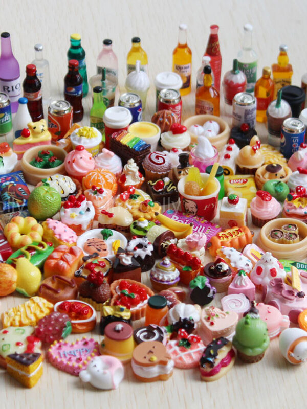 귀여운 미니어처 인형의 집 슈퍼마켓 음식 간식, Blyth Barbies용 미니 케이크 와인 음료, BJD 인형 주방 액세서리, 1:12