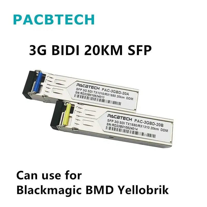 SDI 기능이 있는 비디오 SFP, SM LC 커넥터, 1310nm 듀얼/단일 섬유 트랜시버, 3G/12G SDI SFP, 20km