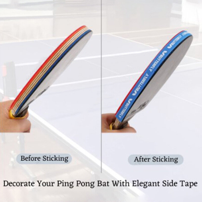 2 Stuks Tafeltennis Racket Zijrand Tape Professionele Accessoires Ping Pong Bat Beschermende Kant Tape Beschermer 3 Kleuren