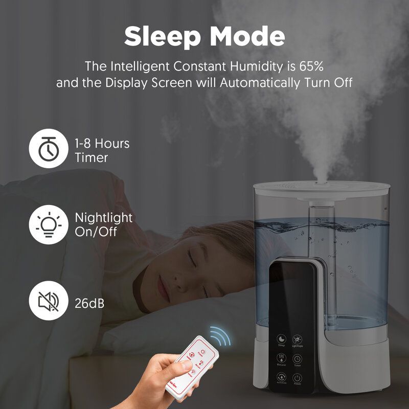 Sejoy 6l Luftbe feuchter für Schlafzimmer, große Räume und Babys automatisch abschalten Ultraschall Top Mist Büro Luftbe feuchter Aroma diffusor