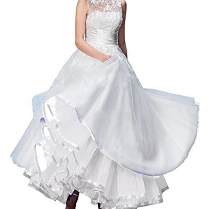 Boneless Bustle Wedding Skirt Elegant Sheer Mesh Maxi Skirt for Weddings Parties Photos High Waist Elastic Bustle for Flattering