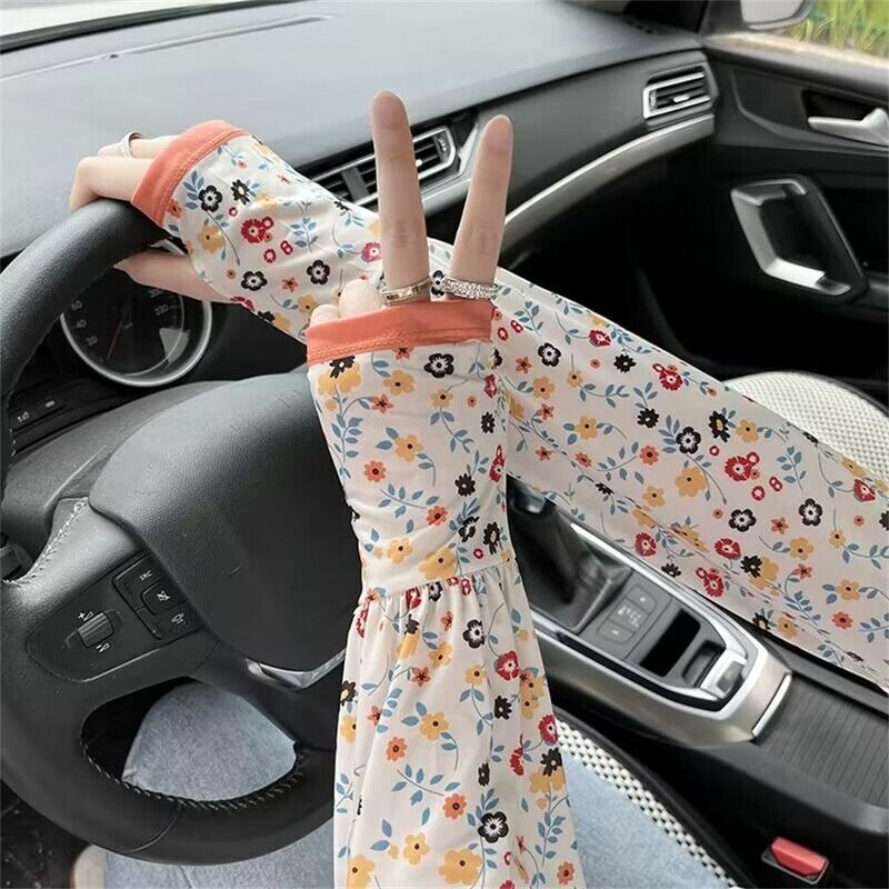 Summer Ice Silk Driving Cycling Anti-UV Arm Sleeves Sunscreen Sleeves Arm Covers Long Gloves