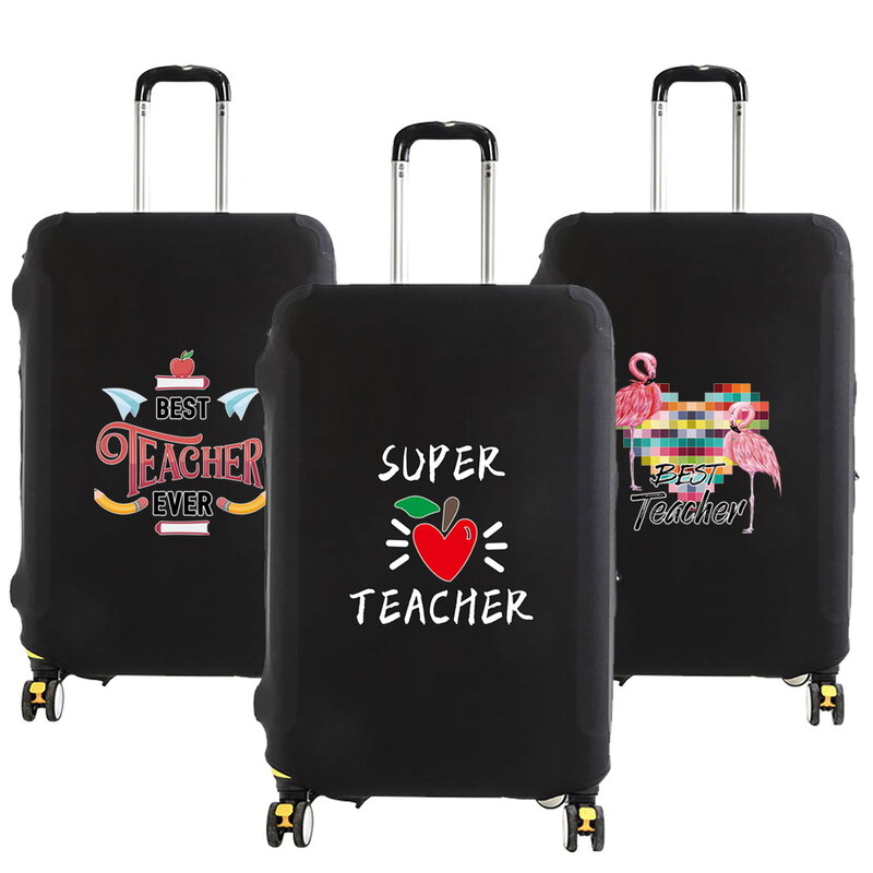 Fashion Unisex  Suitcase Cover Teacher Pattern Luggage Protective Cover Elastic Dust Bag Case for 18-32 Inch Travel Accessories