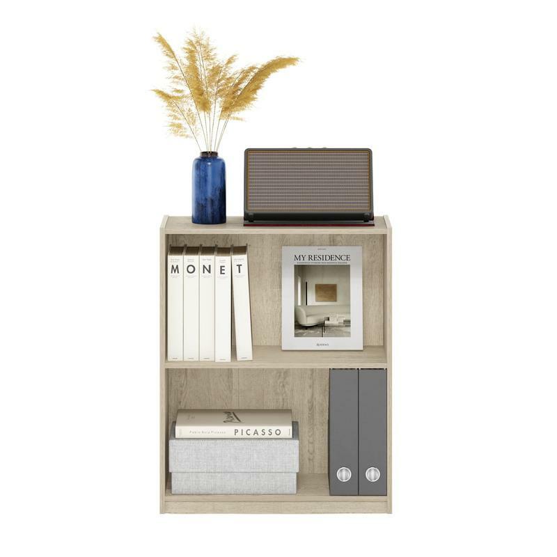 Furinno 3 Gruen 2-Tier Open Shelf Bookcase, Metropolitan Pine
